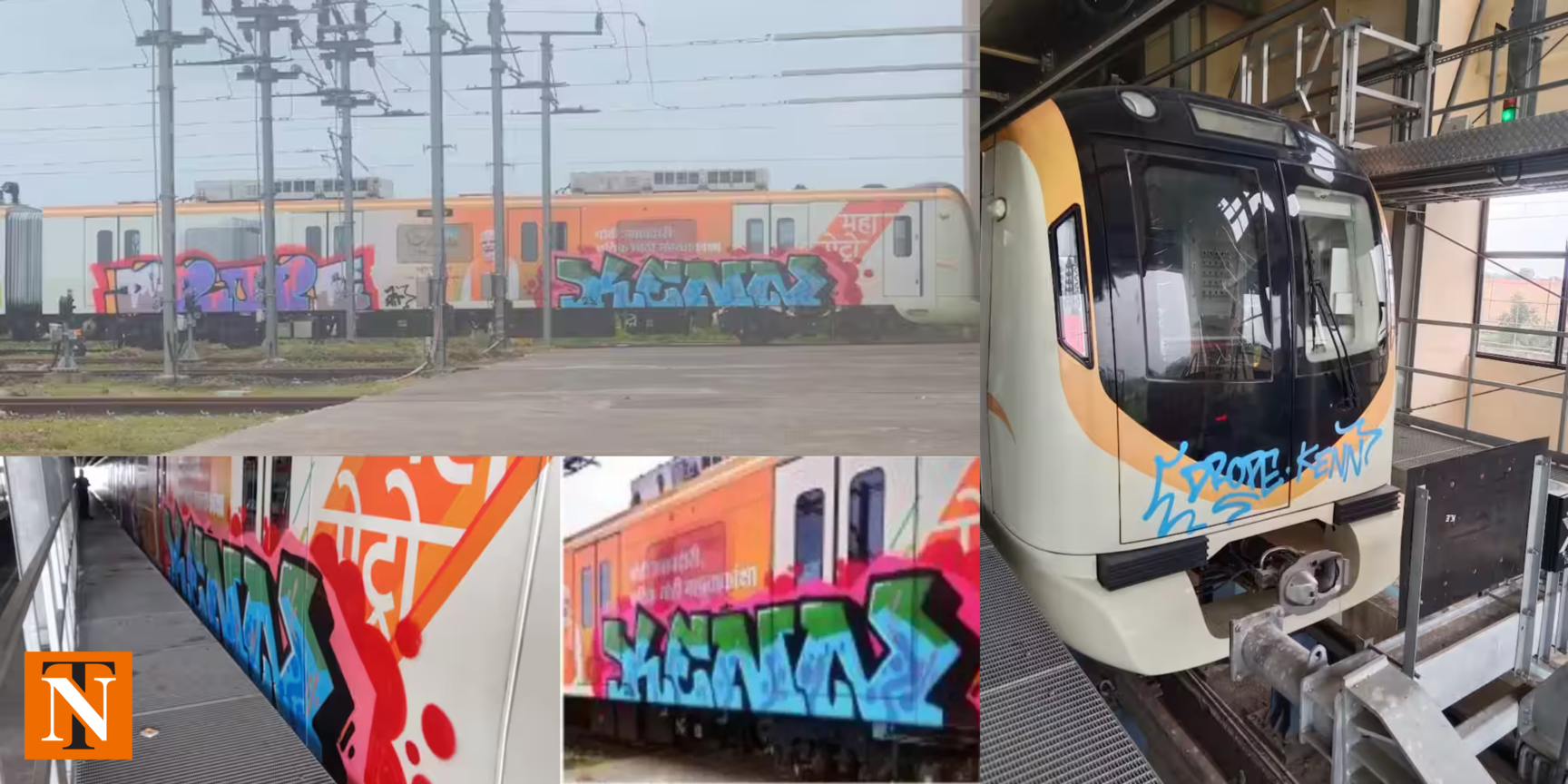 Nagpur Metro's Trains and Coaches Colored with Spray Paint in Unknown Act of Vandalism